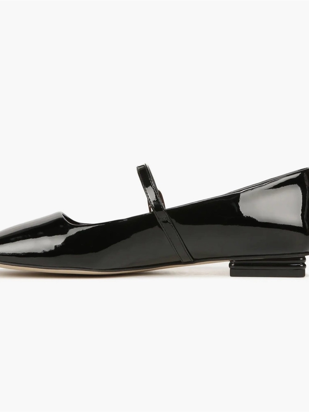 Franco Sarto Tinsley Square Toe Black Patent Mary Jane Flats - Picture 2 of 10